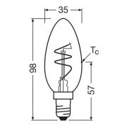 OSRAM LED Vintage B28 E14 4,6W 927 Spiral Filament klar dimbar