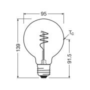 OSRAM LED Vintage G95 E27 3,4W 827 Spiral Filament gull