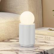 Lindby bordlampe Nielson, hvit, høyde skjerm 8,5 cm, gips