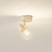 Lindby taklampe Piena, beige, 1 lyskilde, metall, Ø 93,cm