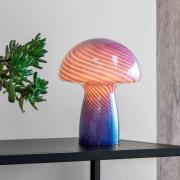 Dyberg Larsen Mushroom bordlampe, blå, høyde 23 cm, glass