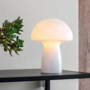 Dyberg Larsen Mushroom bordlampe, hvit, høyde 23 cm, glass