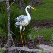 LED-solcellelampe Heron som hegrefigur