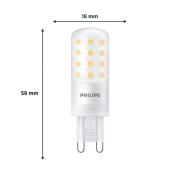 Philips LED-stiftpære, G9, 4W, matt, 480lm, 2700K, dimbar