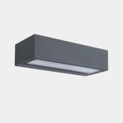 LEDS-C4 utendørs LED-vegglampe Nemesis, grå, bredde 19,5 cm