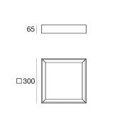 LED-taklampe Tara Q, 30 x 30 cm, svart, 3000 K, aluminium