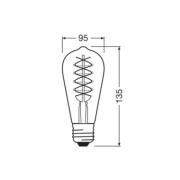 OSRAM LED Vintage 1906 Edison, gull, E27, 7 W, 2200 K, dim.