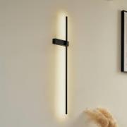 Lindby LED-vegglampe Natsumi, svart, aluminium, 90 cm