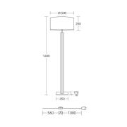 HerzBlut gulvlampe Karl K, rund, tre, hvit, 160 cm, E27