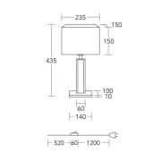 HerzBlut bordlampe Karl G, kantet, tre/granitt, hvit, E27