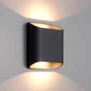 Utendørs LED-vegglampe, grafitt, opp & ned, CCT, dimbar, aluminium