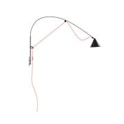 midgard LED-vegglampe AYNO L, svart/oransje, 4 000 K 130 cm