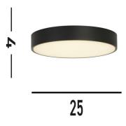 Palma LED-taklampe, svart, Ø 25 cm, stål/akryl