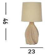 Twist bordlampe, beige, høyde 46 cm, tekstil/keramikk