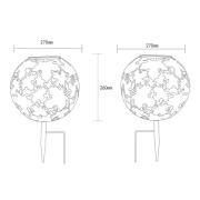 LED-solcellelampe 36749 globus Ø 27 cm, rust, jordspyd, metall