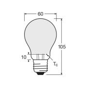 OSRAM LED-pære matt E27 6,5W 827 4-pakning