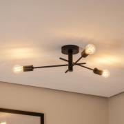 Taklampe Garos, svart, stål, 3 lyskilder