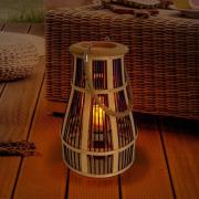 LED-solcelle-dekobelysning kurv, 34 cm svart/natur