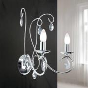 Vegglampe Alessia 2 lyskilder krystallglass krom