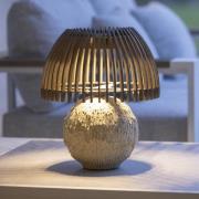 Les Jardins LED-bordlampe Alba, grå/beige, høyde 41 cm