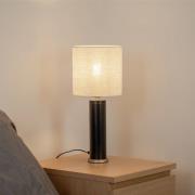 Bordlampe Romina med lin lampeskjerm, svart fot