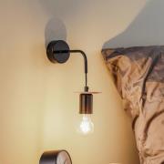 Envostar Yorik vegglampe, svart/lys tre