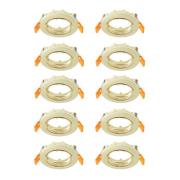 Prios innfelt taklampe Fibur, gull, sink, Ø 8,2 cm, 10 stk