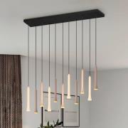 Hengelampe Fiato, 11 lyskilder, lang, metall, taupe, kaffe