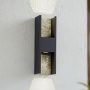 Lucande utendørs vegglampe Lucande, svart/marmor, aluminium