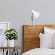 Fix-klemmelampe, metallskjerm, hvit