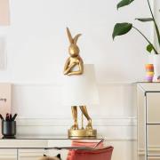 KARE Animal Rabbit bordlampe, gull/hvit, 68 cm, E14