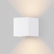 Fulton utendørs LED-vegglampe, 10x10cm, hvit