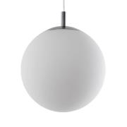 Hengelampe Bernike, hvit/krom, glass, Ø 30 cm