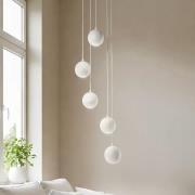 Midway hengelampe, 5 lyskilder, rund, sandfarget, GU10