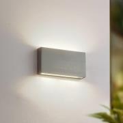 Lindby utendørs LED-vegglampe Jarte, grå, metall, 17 cm, IP54