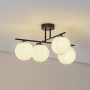 Aurora taklampe, svart, Ø 50 cm, 4 lyskilder, glass, E14