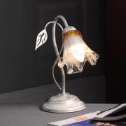 Lancia bordlampe, elfenbensfarget, 1 lyskilde, jern, glass