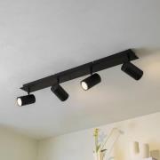 Lindby downlight Joffrey, 80 cm, svart, 4 lyskilder, GU10