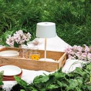 Zafferano Olivia mini batteridrevet bordlampe hvit