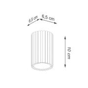 Taklampe i karbon, gullfarget, høyde 10 cm, aluminium