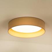 LED-taklampe Plafond, fløyel, beige/gull, stoff, Ø 45 cm, 3-trinns