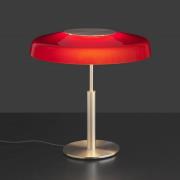 Oluce LED-bordlampe Dora, gullfarget, rød, metall, PMMA