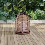 LED-solcellelampe Korbinian, brun, høyde 29 cm, IP44, lykt