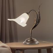 Alga bordlampe, 1 lyskilde, jern, glass, florentinsk