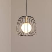 Hengelampe Bell S, Ø 24 cm, 1 lyskilde, svart/gull/hvit