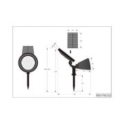 LED-solcelledrevet spotlight Festival, svart matt, RGB, sensor