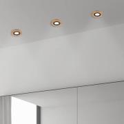 Innfelt taklampe Tobby, Ø 10 cm, sett med 3, eik GU10