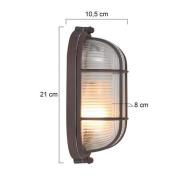 Taklampe Lisanne, brun, oval, metall, glass, E27