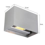 LED-vegglampe Muro 3365, stålgrå, kantet, G9, 2700 K