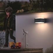 Philips utendørs vegglampe Hedgehog, antrasitt, 2-pak